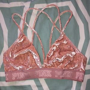PINK velvet bralette